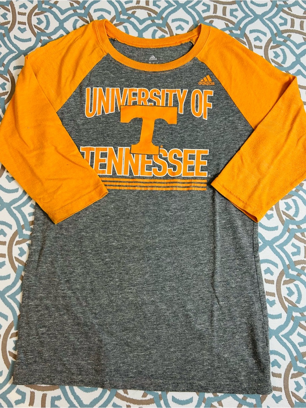 adidas Tennessee Raglan Long Sleeve Shirt - Gray & Orange